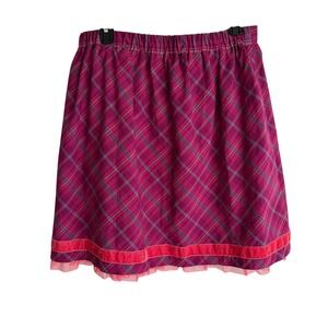 NWT MATILDA JANE Purple Plaid 'Tinsley' Ladies Skirt, M‎